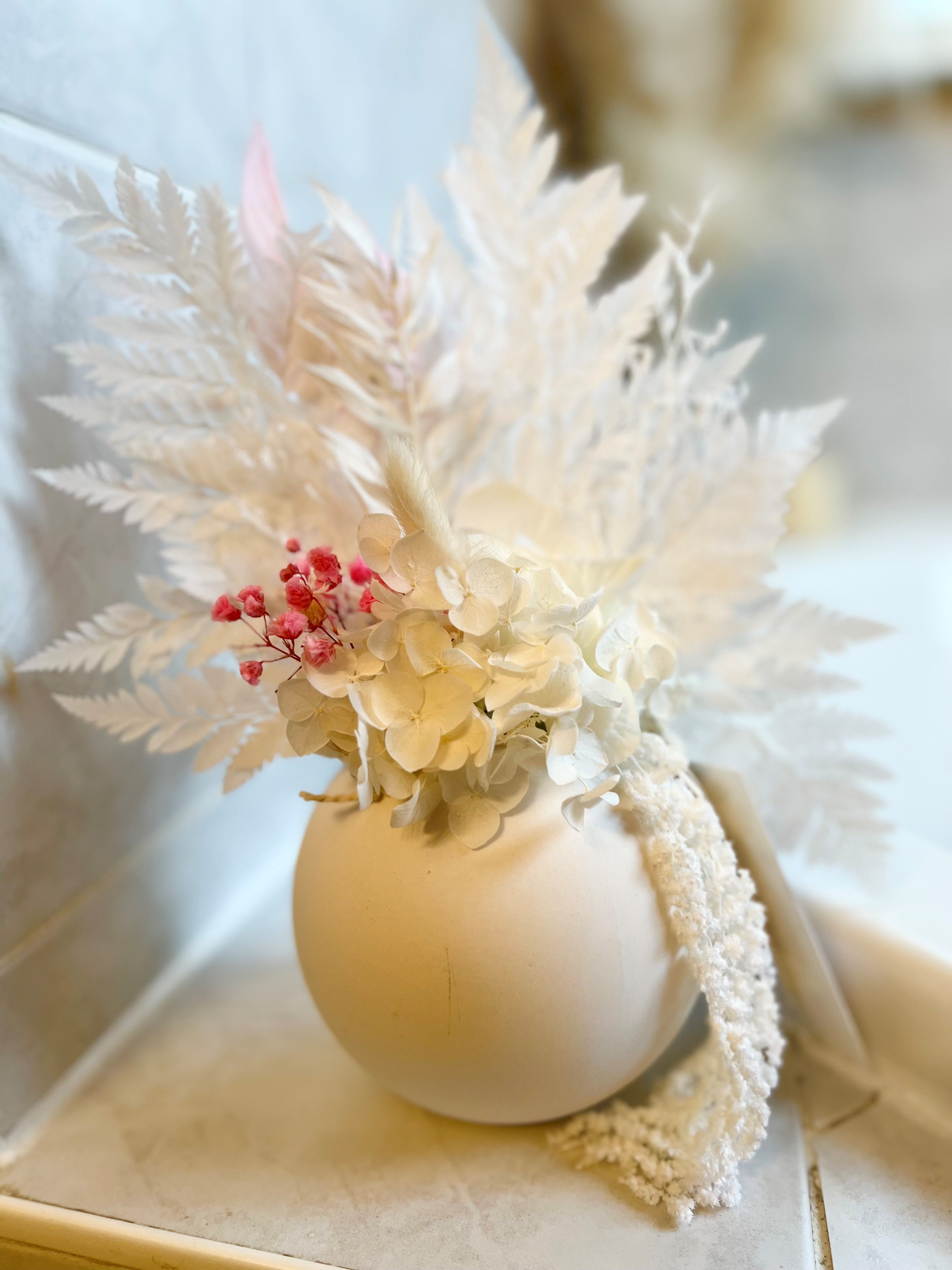 SMALL PINK FERN FLOWERS ARRANGEMENTS